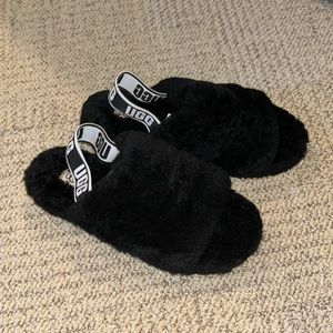 Black UGG slippers